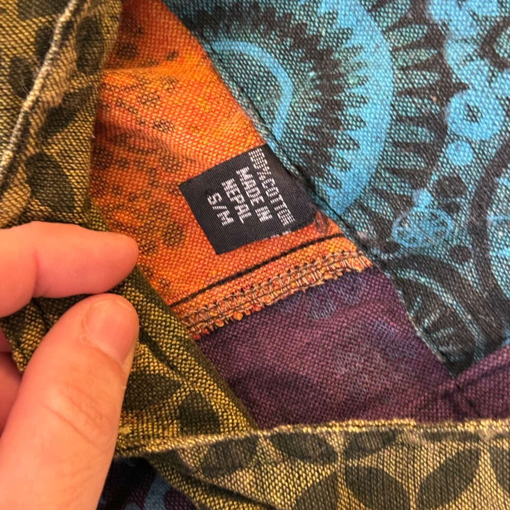 Nepal Cotton Patchwork Overalls Boho Mushroom Man… - image 10